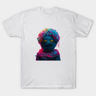 Cute Adorable Knitted Yarn Colorful Person Monster T-Shirt